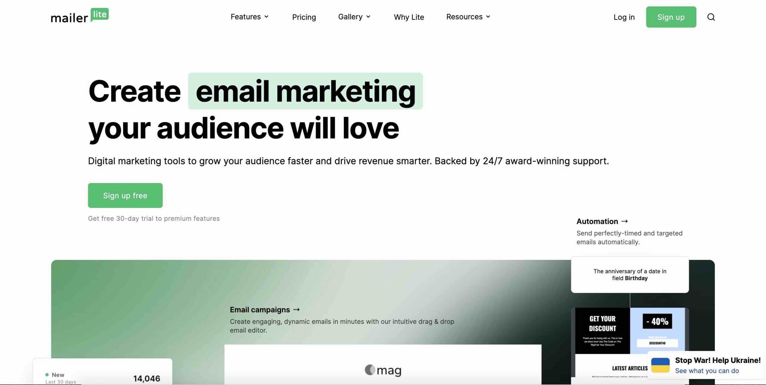 Mailerlite – strona główna – narzędzia do e-mail marketingu