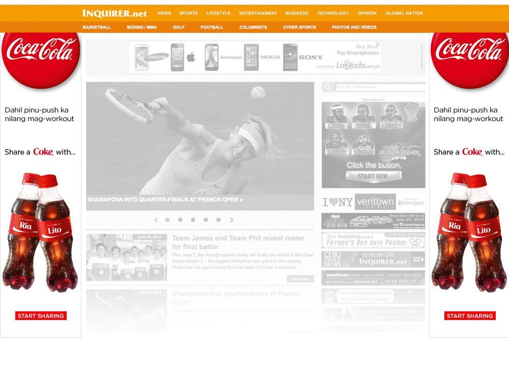 przykład reklamy coca-cola – ślepota banerowa